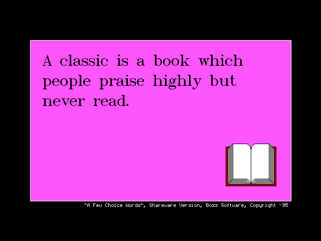 Screenshot (4) - MS-DOS version of A Few Choice Words
